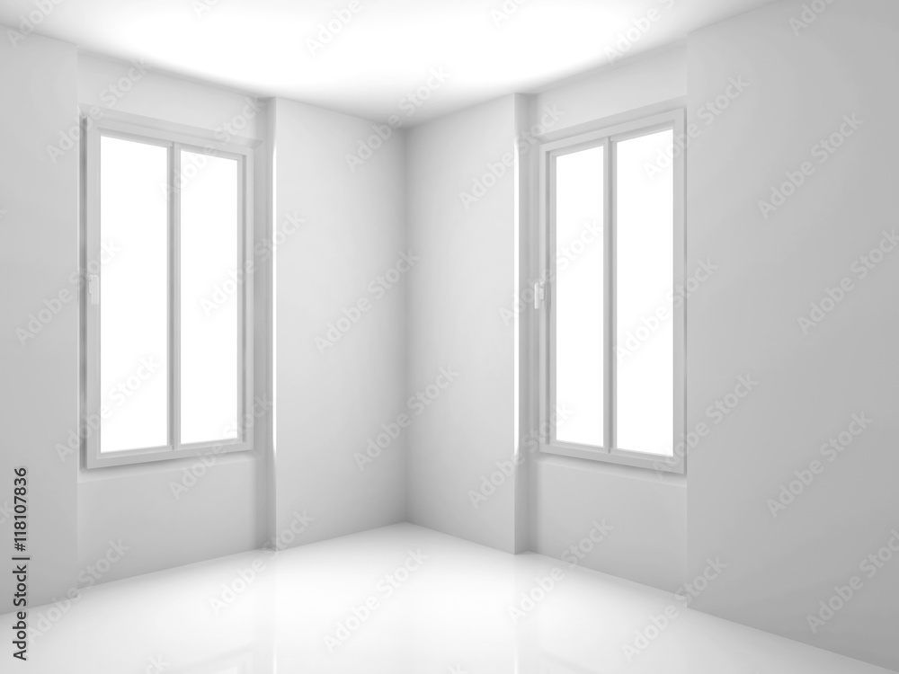 White Empty Interior. Modern Architecture Background White Empty Interior. Modern Architecture Background
