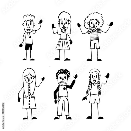 Kid Cartoon hand drawing illustration design
