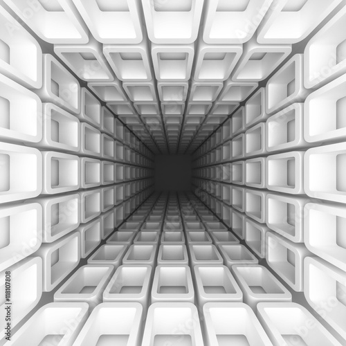 Abstract White Architecture Tunnel Background