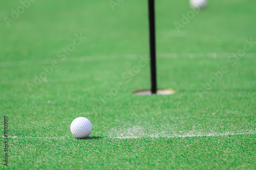 Golf ball on the green