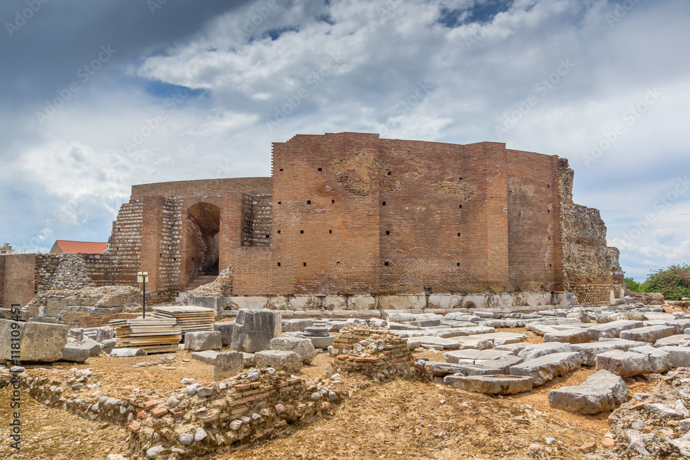 ancient ruins of Roman Odeon, Patras, Peloponnese, Western Greece 