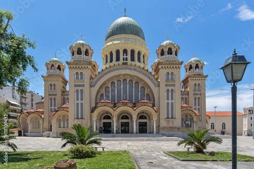 Принти на полотні Frontal View of Saint Andrew Church, the largest church in Greece, Patras, Pelop