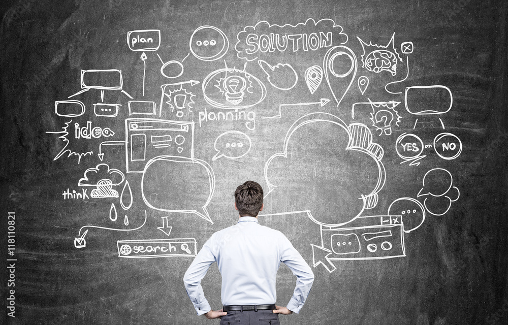 Businessman developing his startup Businessman developing his startup
