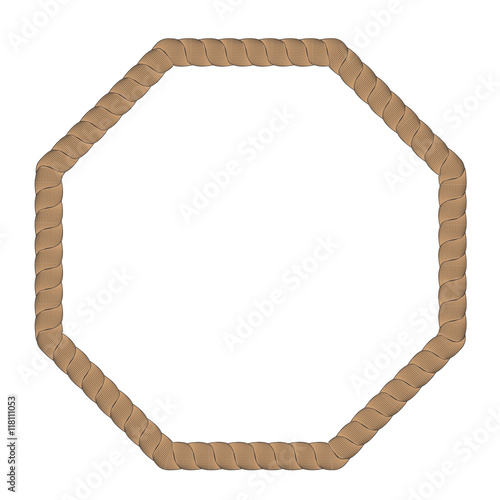 Rope Creative Frame Isolated on White Background
