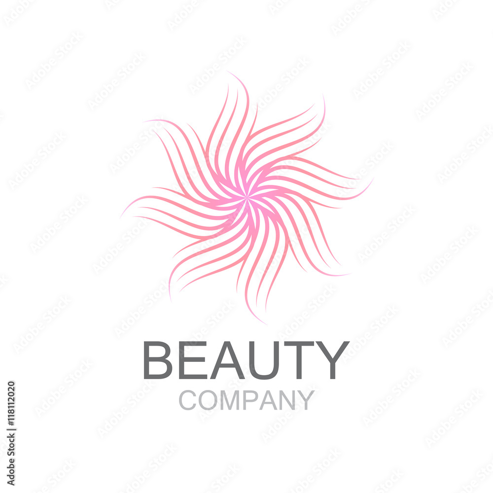 Abstract flower line decoration,beauty logo