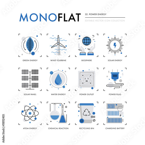 Power Energy Monoflat Icons