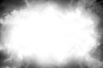 cloud photo frame, smoke, fog with space for text.