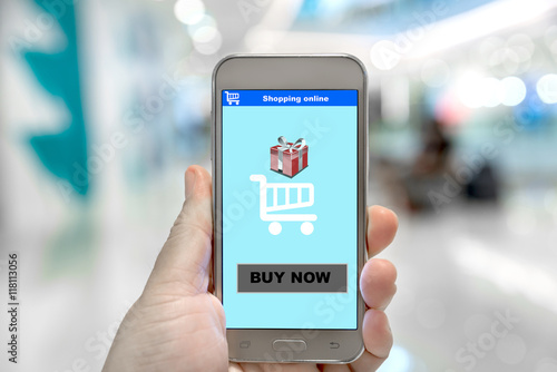 Online shopping business on mobile. E-commerce business technology