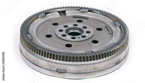 flywheel damper for automotive diesel engine on a white background. car parts