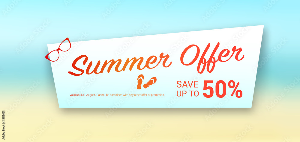 Summer Offer Save 50% Label
