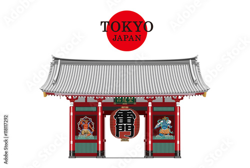 Kaminarimon:TOKYO,JAPAN,ASAKUSA vector Illustration/Kaminari-mon (Thunder-Gate) is an outer gate of Senso-ji Temple.