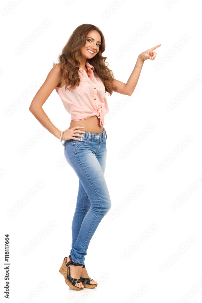 Beautiful Woman Pointing Full Length Beautiful Woman Pointing Full Length
