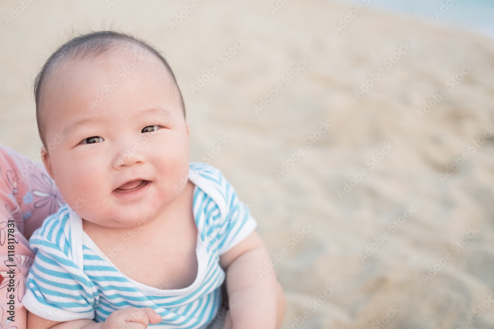 cute babay smile happily