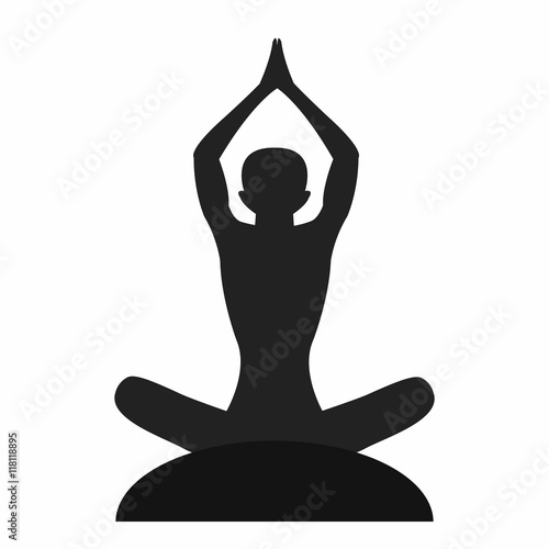 Silhouette of the meditate yoga person