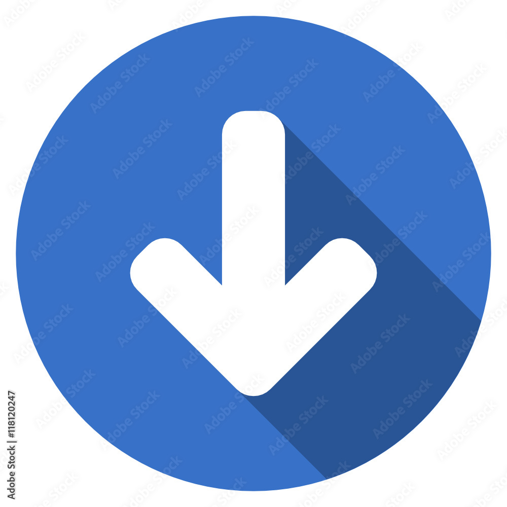 Blue flat design round web arrow vector icon Blue flat design round web arrow vector icon