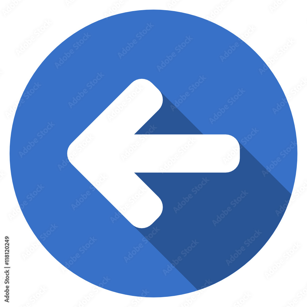 Blue flat design round web arrow vector icon Blue flat design round web arrow vector icon