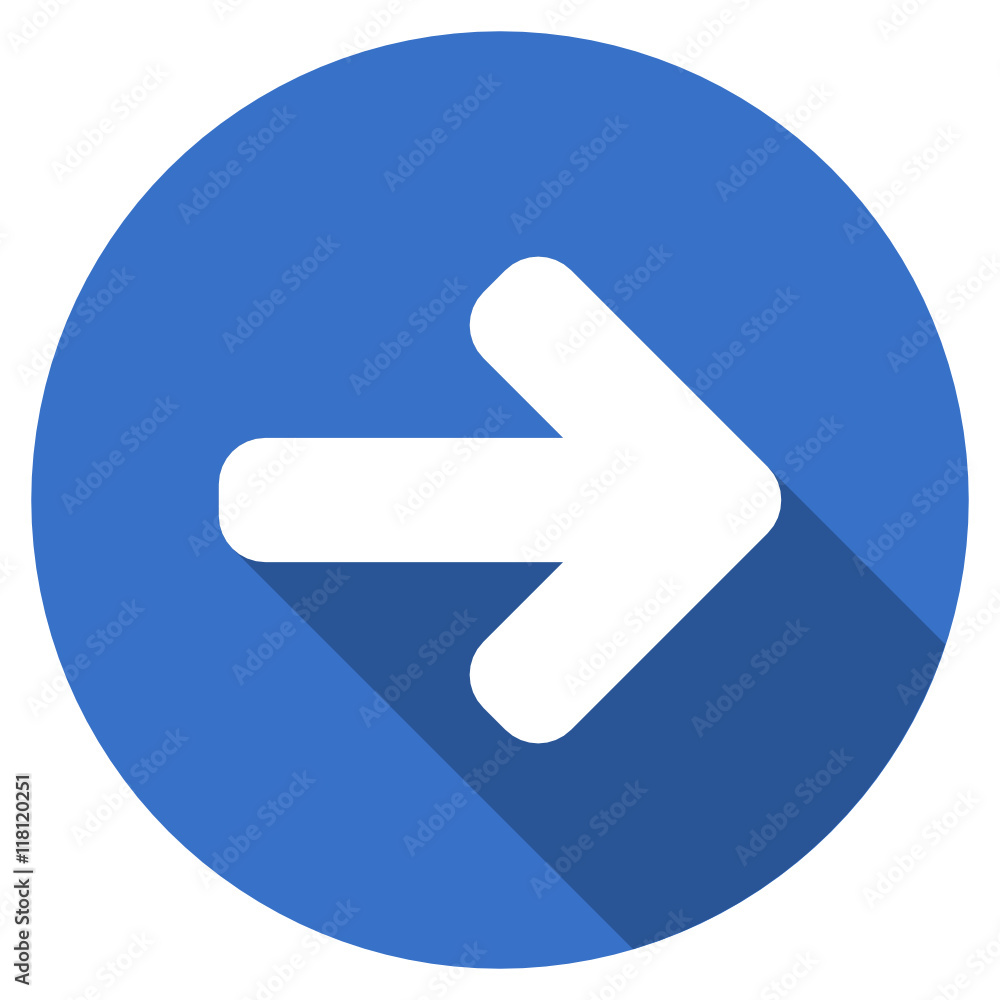 Blue flat design round web arrow vector icon Blue flat design round web arrow vector icon