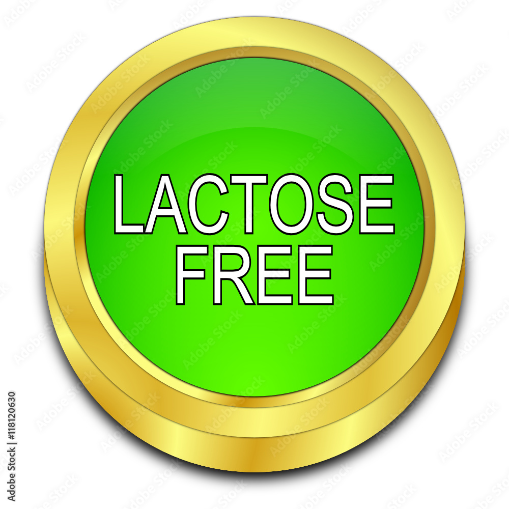 Lactose free Button - 3D illustration Lactose free Button - 3D illustration