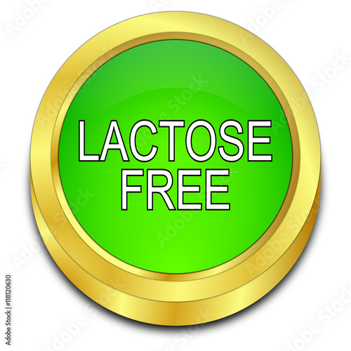 Lactose free Button - 3D illustration