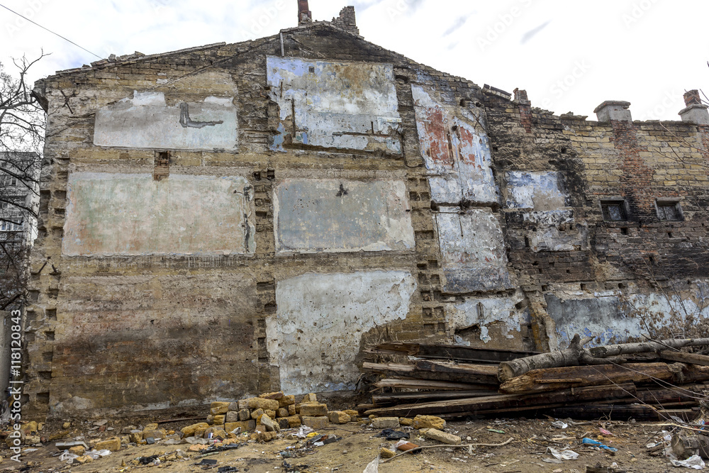 Odessa, Ukraine - December 20, 2014: the ruins of the old histor Odessa, Ukraine - December 20, 2014: the ruins of the old histor