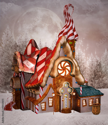 Fotografie Fantasy gingerbread house