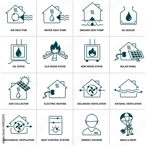 home energy icon set