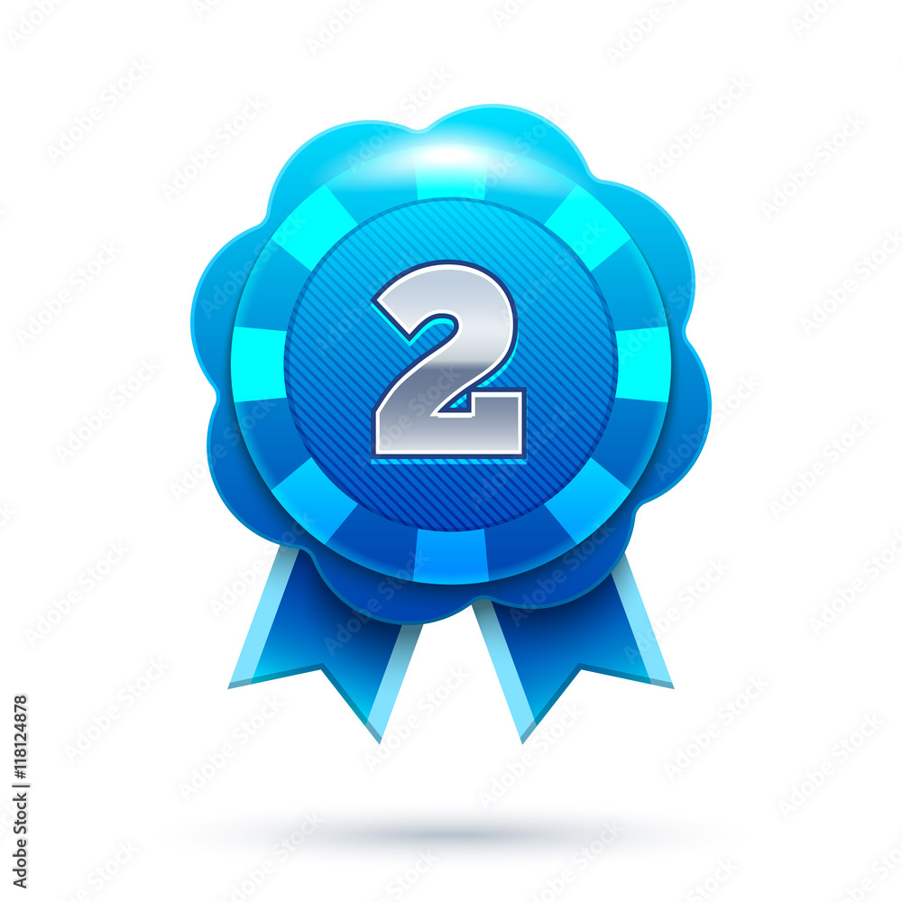 Vector win medal illustration. 2nd place prize. Eps10 vector illustration. Vector win medal illustration. 2nd place prize. Eps10 vector illustration.