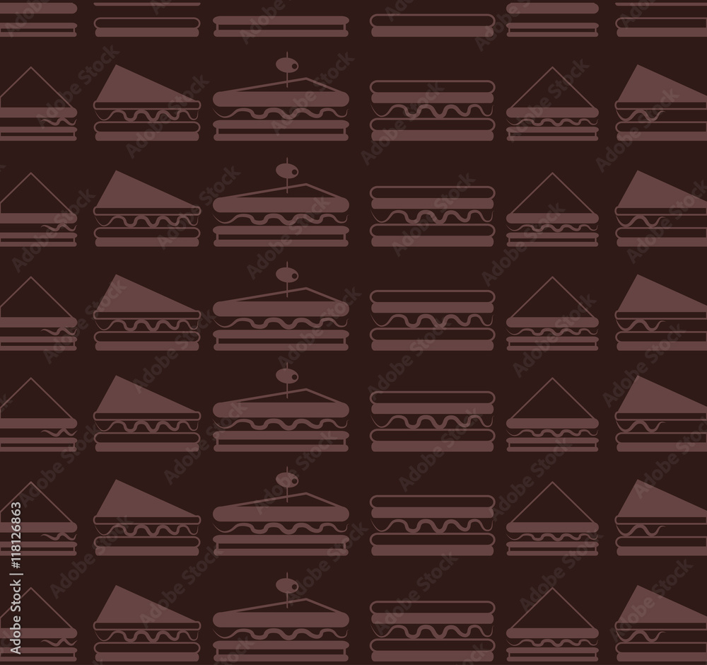 sandwich background bread lunch snack icon. food and menu design. Flat illustration Brown Color sandwich background bread lunch snack icon. food and menu design. Flat illustration Brown Color