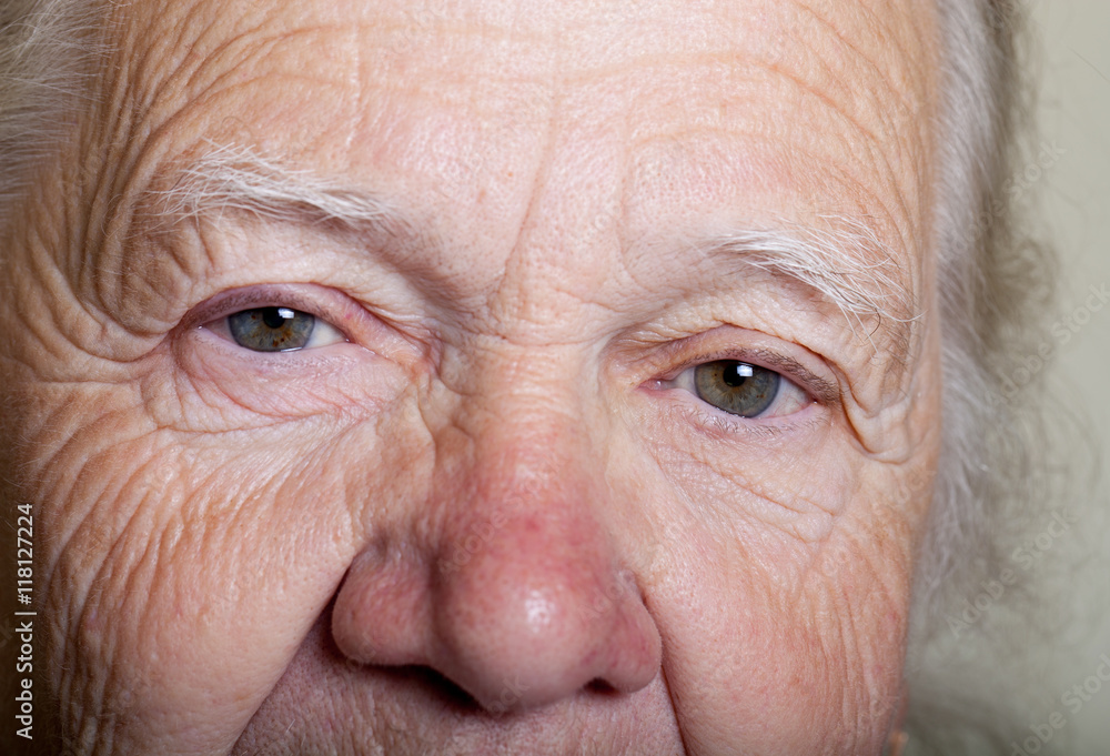 Portrait of an elderly woman. Closeup view Portrait of an elderly woman. Closeup view