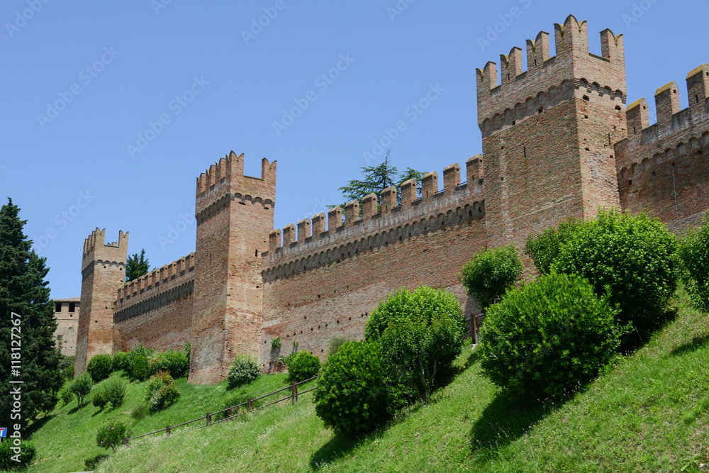 View of Gradara castle on Marche