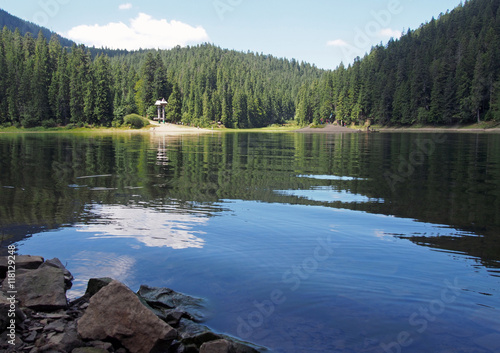 The mountain lake Synevyr in the Ukrainian Carpathians, the National park of the same name