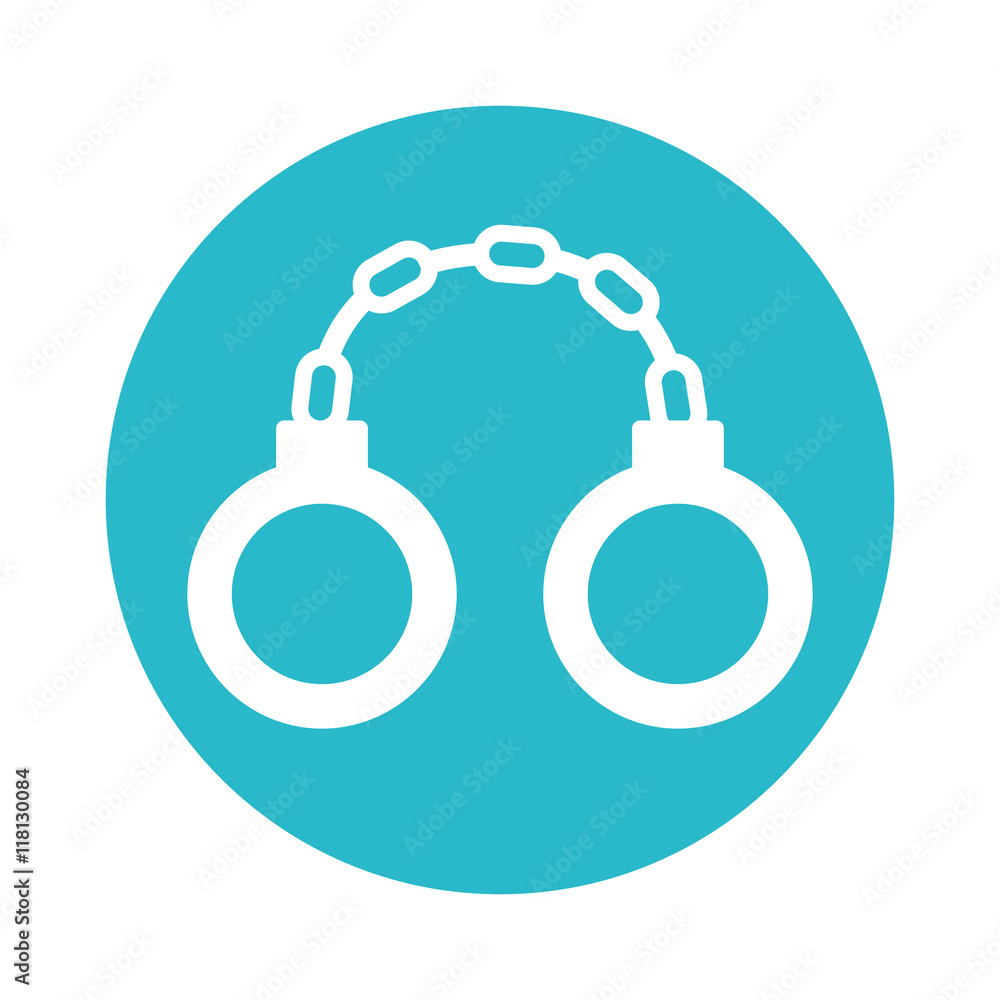 handcuffs justice isolated icon handcuffs justice isolated icon
