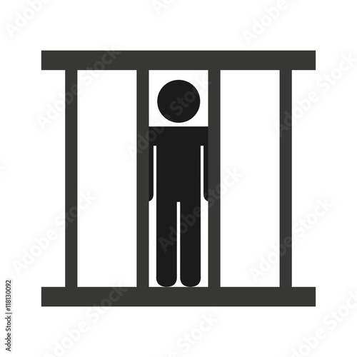 prisoner silhouette isolated icon
