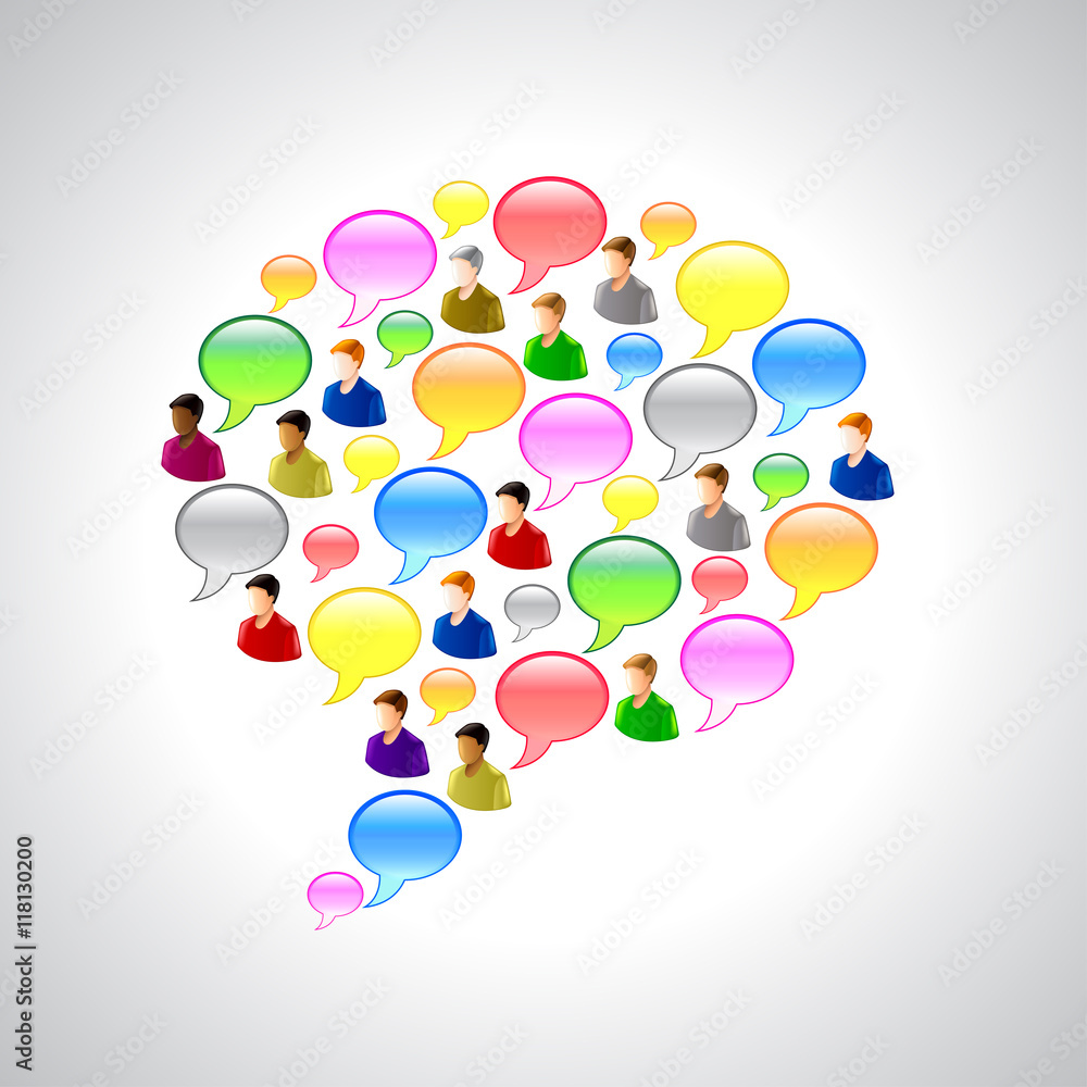 Speech bubbles and user icons vector background Speech bubbles and user icons vector background