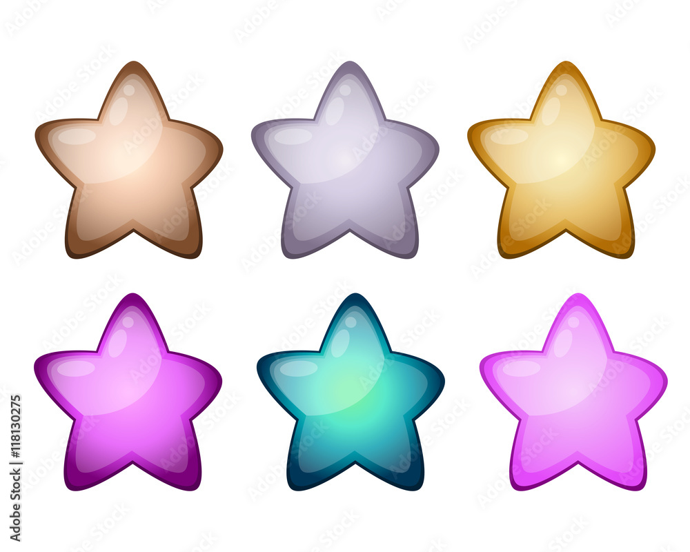 Star Set. Gold, bronze and silver. Game Design. Vector illustration Star Set. Gold, bronze and silver. Game Design. Vector illustration