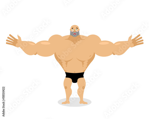  Cheerful Muscled spread his arms in an embrace. good big athle