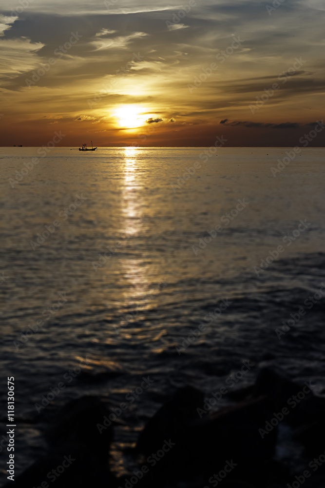 Sunrise and sunset Lifestyle fishermen