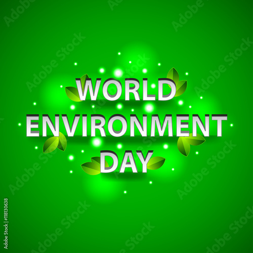 World environment day concept on green background