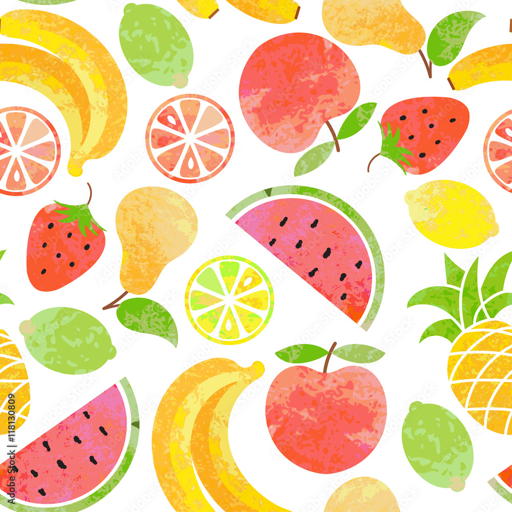 Vector seamless fruit pattern. Vector seamless fruit pattern.