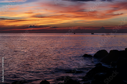 Sunrise and sunset Lifestyle fishermen photo