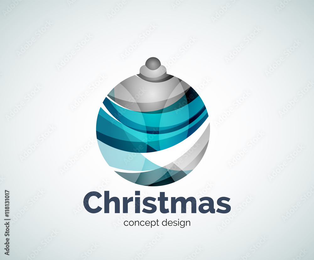 Fototapeta premium Vector Christmas ball logo template