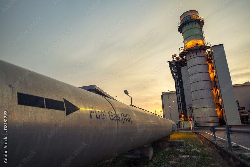 Obraz premium Combine cycle power plant with clear sky