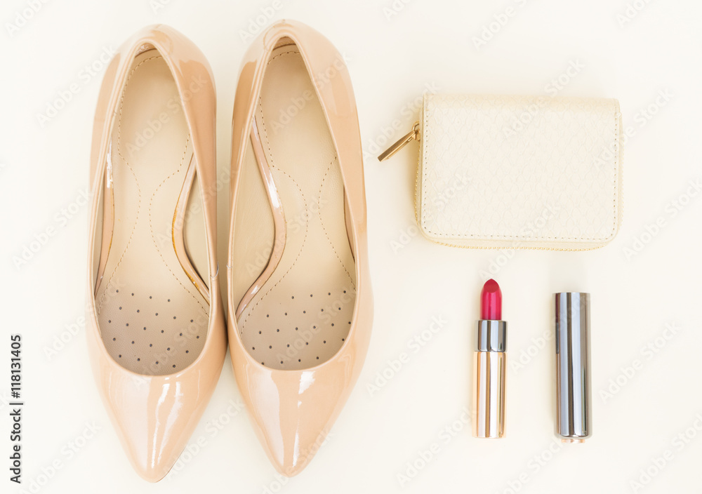 Fototapeta premium Nude colored high heels still life