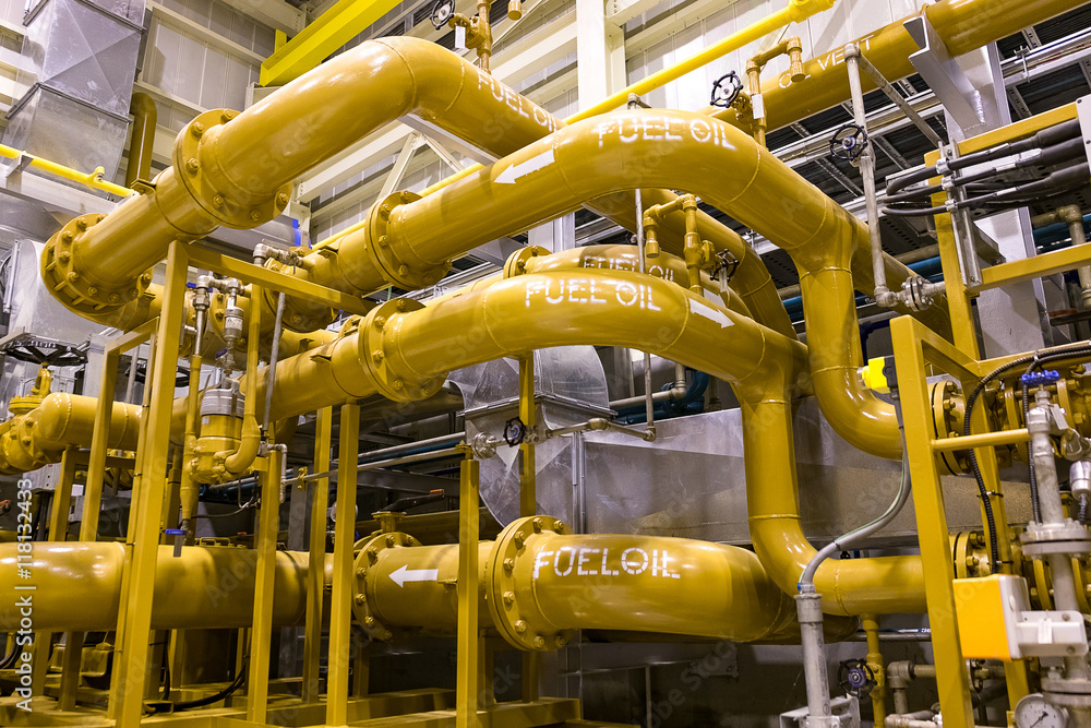 Fuel oil piping in power plant
