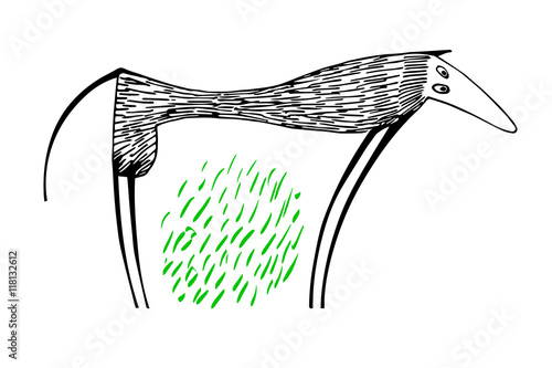 vector illustration with high funny dog