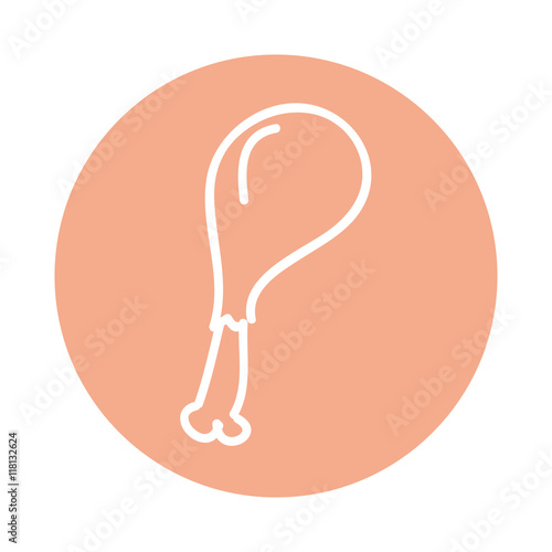 chicken thigh isolated icon