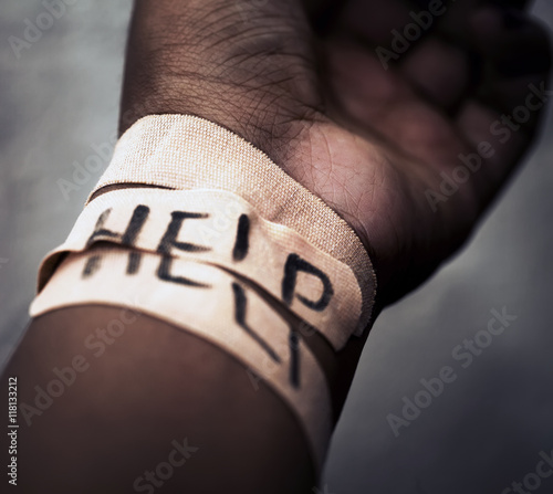 Bilde på lerret Self-harm wrist cutting concept