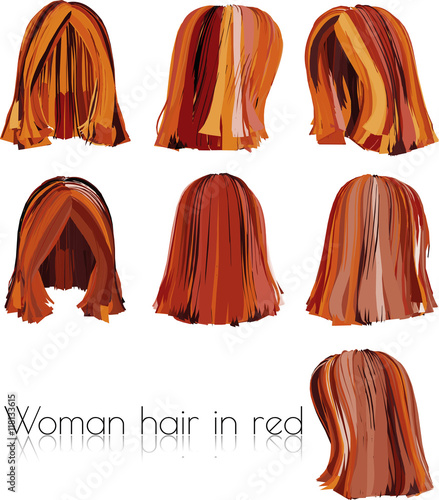 woman hair in red