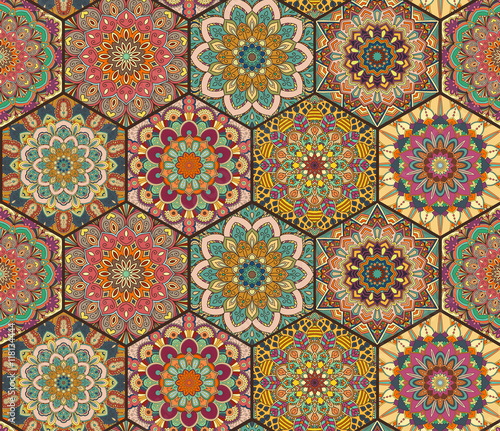 Tiles Pattern from Colorful Hexagon