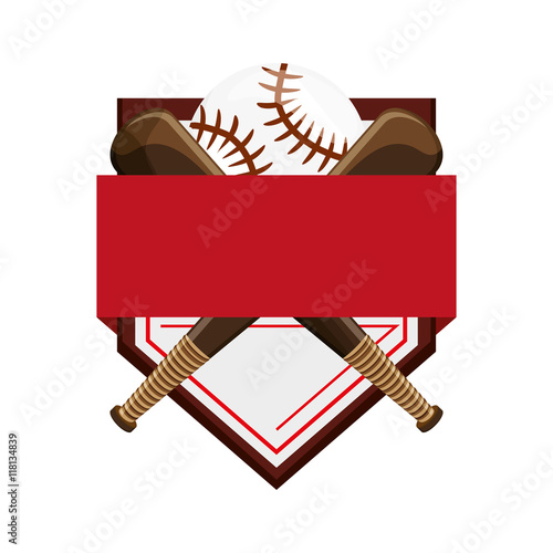 flat design baseball emblem icon vector illustration